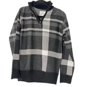 Faze 1 Kids Black White Plaid V-neck Sweater Preppy Boys 7 Soft Special Occasion